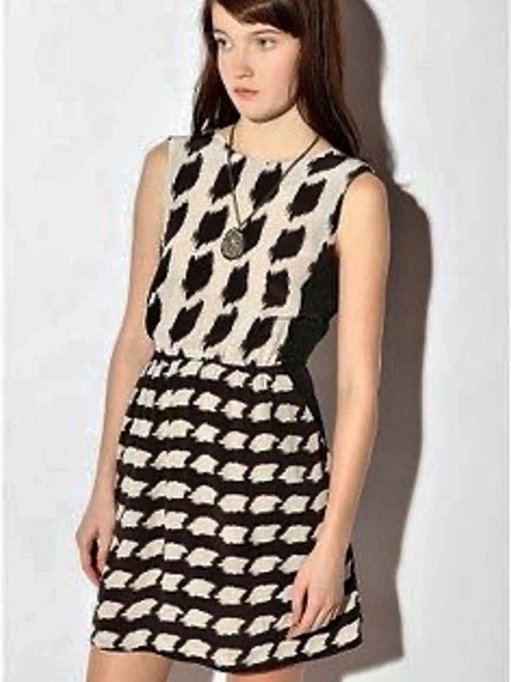 Vintage indie sleaze style Abstract Print Mini Dress with deep back